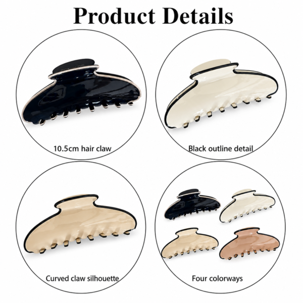 Curved Acetate Jaw Clip