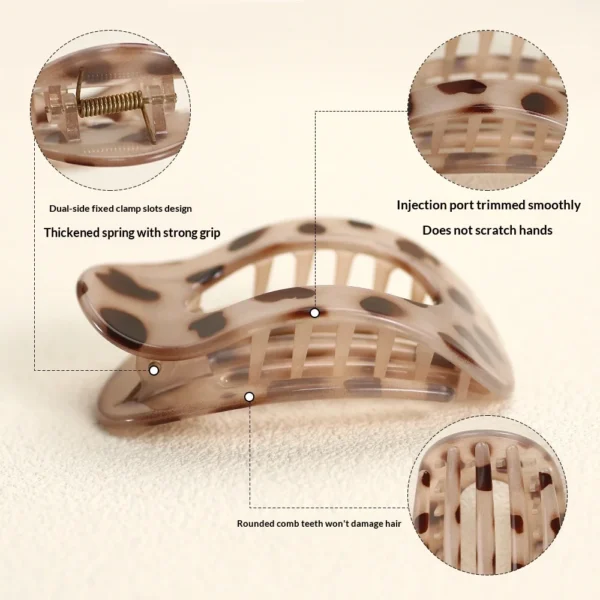 Large Glossy Oval Flat Claw Clip