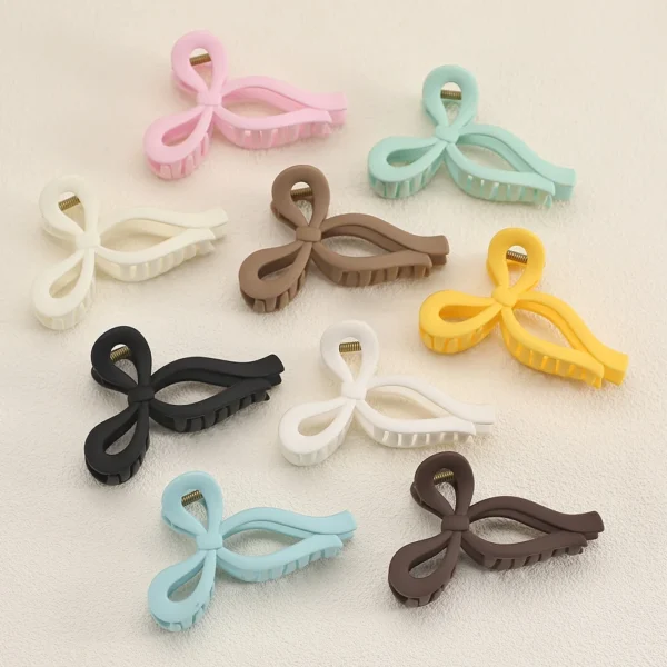 Large Frosted Bow Claw Clip