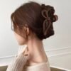 Large Frosted Bow Claw Clip