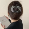 Large Glossy Oval Flat Claw Clip