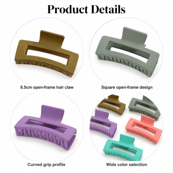 Large Matte Hollow Claw Clip